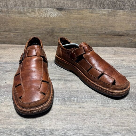 Josef Seibel Brown Leather Fisherman Sandals Men's Size EU 46 - Picture 5 of 6